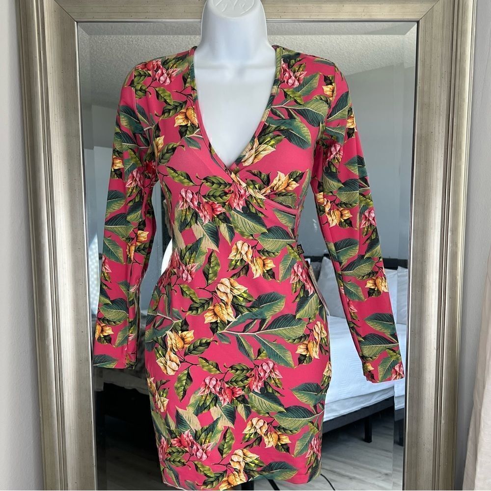 MOZY FASHION Sexy Floral Printed Brazilian Dress Size M.